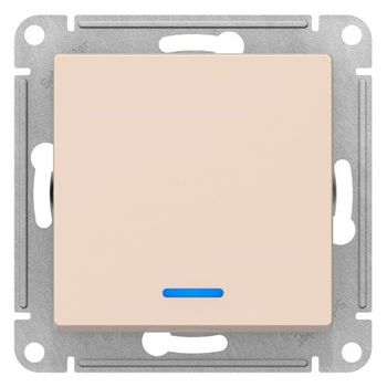 Выключатель SE AtlasDesign 1-клавишный с подсветкой, сх.1а, 10АХ, бежевый, механизм - Электрика, НВА - Выключатели и розетки - Выключатели - . Магазин оборудования для автономного и резервного электропитания Ekosolar.ru в Наро-фоминске