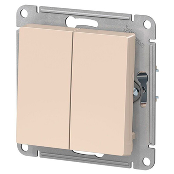 Выключатель Schneider Electric AtlasDesign 2-клавишный сх.5, 10АХ, бежевый, механизм - Электрика, НВА - Выключатели и розетки - Выключатели - . Магазин оборудования для автономного и резервного электропитания Ekosolar.ru в Наро-фоминске