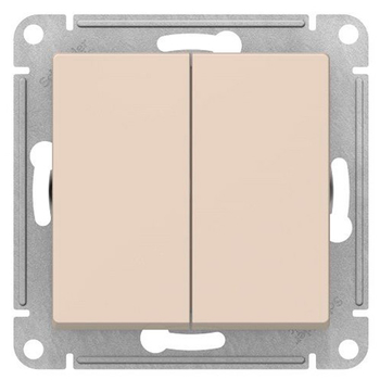 Переключатель Schneider Electric AtlasDesign 2-клавишный сх.6, 10АХ, бежевый механизм - Электрика, НВА - Выключатели и розетки - Выключатели - . Магазин оборудования для автономного и резервного электропитания Ekosolar.ru в Наро-фоминске