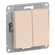 Переключатель Schneider Electric AtlasDesign 2-клавишный сх.6, 10АХ, бежевый механизм - Электрика, НВА - Выключатели и розетки - Выключатели - . Магазин оборудования для автономного и резервного электропитания Ekosolar.ru в Наро-фоминске