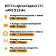 ИБП Энергия Гарант 750 + Аккумулятор S 33 Ач - 12В (450Вт - 40мин) - ИБП и АКБ - ИБП для котлов - . Магазин оборудования для автономного и резервного электропитания Ekosolar.ru в Наро-фоминске
