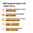 ИБП Энергия Гарант 750 + Аккумулятор S 55 Ач - 12В (450Вт - 67мин) - ИБП и АКБ - ИБП для котлов - . Магазин оборудования для автономного и резервного электропитания Ekosolar.ru в Наро-фоминске