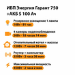 ИБП Энергия Гарант 750 + Аккумулятор S 100 Ач - 12В (450Вт - 122мин) - ИБП и АКБ - ИБП для котлов - . Магазин оборудования для автономного и резервного электропитания Ekosolar.ru в Наро-фоминске